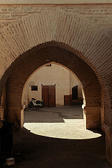 Moorish arch in the Marrakech Medina  Morocco  March 2023
