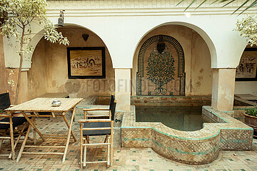 Inside a riyad of Marrakech  Morocco  March 2023