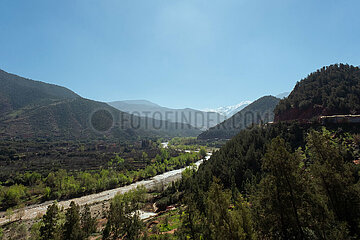 The Ourika Valley mountains  Morocco  March 2023