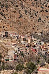 The Ourika Valley mountains  Morocco  March 2023