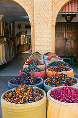 Moroccan spices  Marrakech  Morocco  March 2023