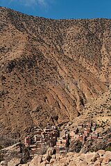 The Ourika Valley mountains  Morocco  March 2023