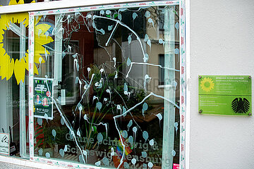 Vandalismus am Regionalbuero von Robert Habeck in Schleswig