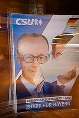 Bundestagswahl 2025: Zerstörte  beschmierte  verunstaltete Wahlplakate im Münchner Norden