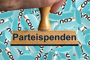 Symbolischer Stempel Parteispenden