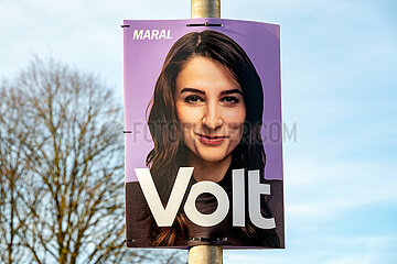 Volt Wahlplakat in Schleswig