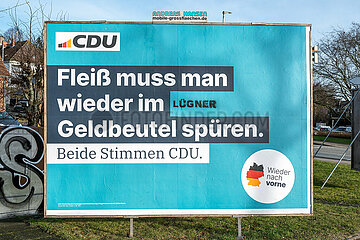 CDU Wahlplakat in Schleswig