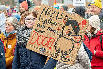 Demo Gemeinsam fuer Demokratie und Solidaritaet in Schleswig  02.02.2025