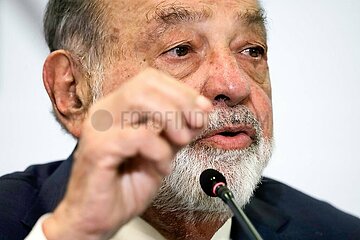 Businessman Carlos Slim Helu News Conference