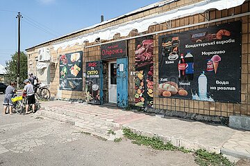 Lebensmittelladen in einem Aussenbezirk von Pokrowsk