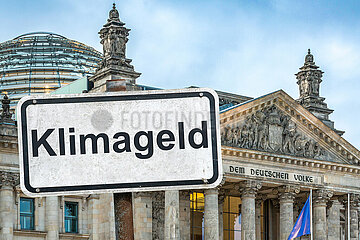Symbolisches Schild Klimageld