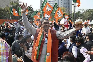 Bhartiya Janata Party Workers Celebrate New Chief Minister