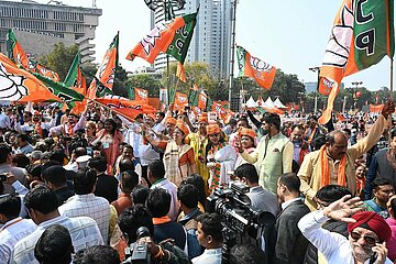 Bhartiya Janata Party Workers Celebrate New Chief Minister