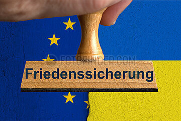 Symbolischer Stempel Friedenssicherung