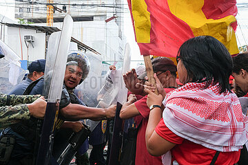 Clashes Between Protestors and Police During a Commemoration Protest for Andres Bonifacio in Manila