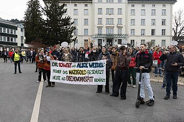 Protest gegen Alice Weidel in Einsiedeln