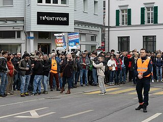 Protest gegen Alice Weidel in Einsiedeln