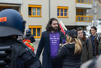 Protest gegen Alice Weidel in Einsiedeln