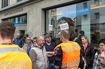 Protest gegen Alice Weidel in Einsiedeln