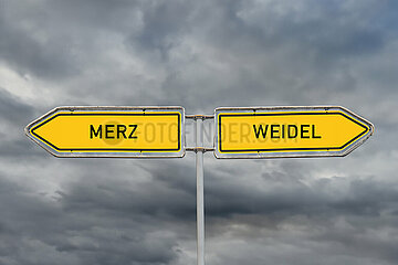 Symbolbild / Fotomontage: Merz vs. Weidel