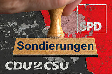Symbolischer Stempel Sondierungen