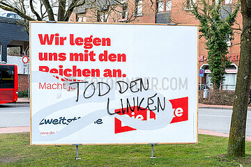 Die Linke Wahlplakat in Schleswig