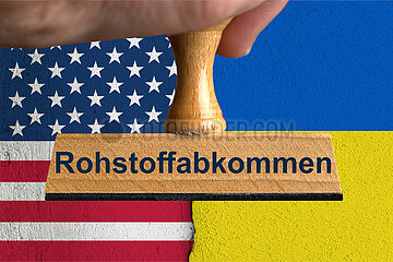 Symbolischer Stempel Rohstoffabkommen