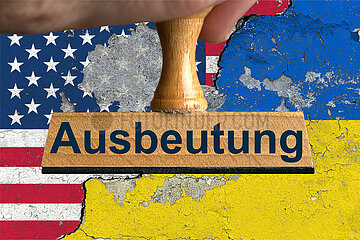 Symbolischer Stempel Ausbeutung