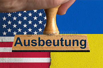 Symbolischer Stempel Ausbeutung