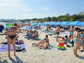 Der gut besuchte Strand von Odessa