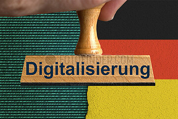 Symbolischer Stempel Digitalisierung