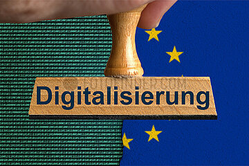 Symbolischer Stempel Digitalisierung
