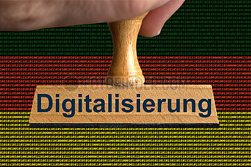 Symbolischer Stempel Digitalisierung