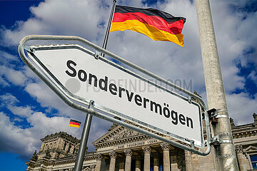 Symbolischer Wegweiser Sondervermoegen