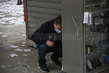 Greece: Clashes between protestors and riot police during the Tempi protest
