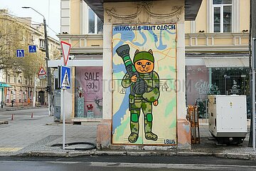 Mural Mykolaiv- Schild von Odessa