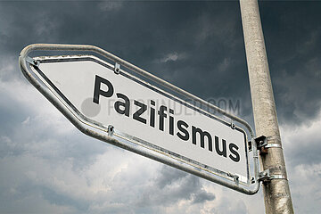 Symbolischer Wegweiser Pazifismus