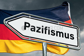 Symbolischer Wegweiser Pazifismus