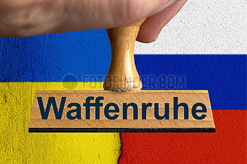 Symbolischer Stempel Waffenruhe