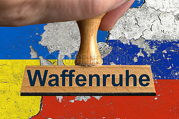 Symbolischer Stempel Waffenruhe