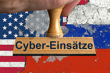 Symbolischer Stempel Cyber-Einsaetze