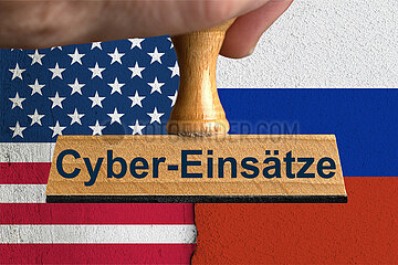 Symbolischer Stempel Cyber-Einsaetze