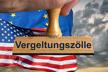 Symbolischer Stempel Vergeltungszoelle