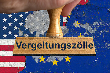 Symbolischer Stempel Vergeltungszoelle