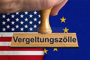 Symbolischer Stempel Vergeltungszoelle
