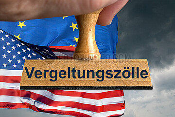 Symbolischer Stempel Vergeltungszoelle