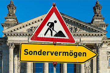 Symbolische Schilder Sondervermoegen