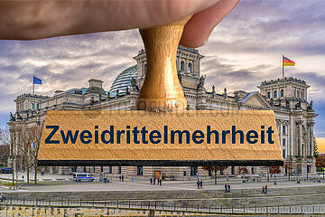 Symbolischer Stempel Zweidrittelmehrheit