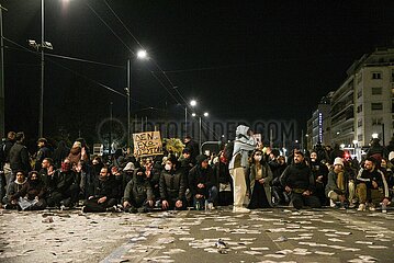 Greece: Riot police clashes with protestors in the center of Athens.