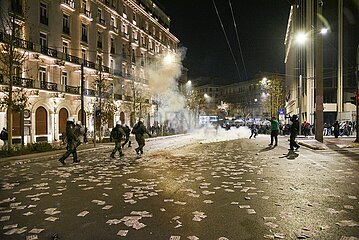 Greece: Riot police clashes with protestors in the center of Athens.